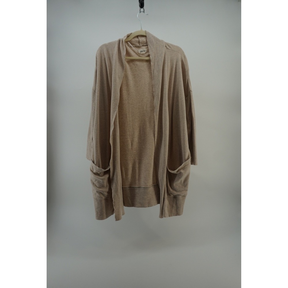 Pact Organic Cotton Airplane Open Front Cardigan Earthy Loungewear Oatmeal M/L